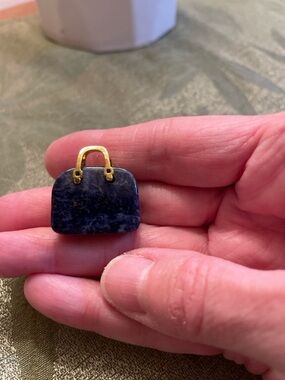 Navy Lapis Purse Charm